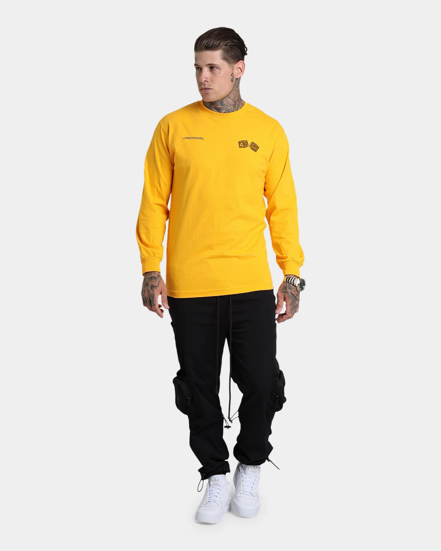 4HUNNID Roll The Dice Long Sleeve T-Shirt Mustard