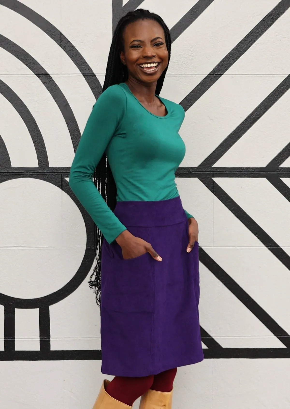 Aalia Corduroy Skirt Parachute Purple