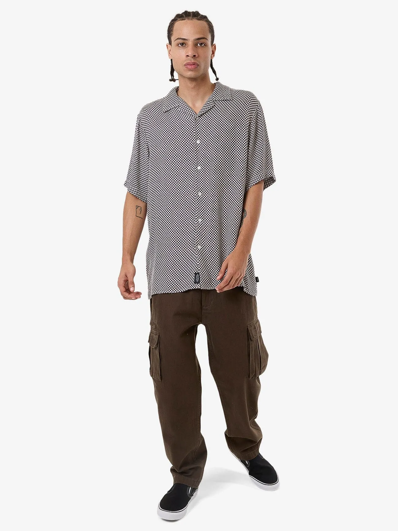 Aalto Bowling Shirt - Heritage White - Purple Pennant