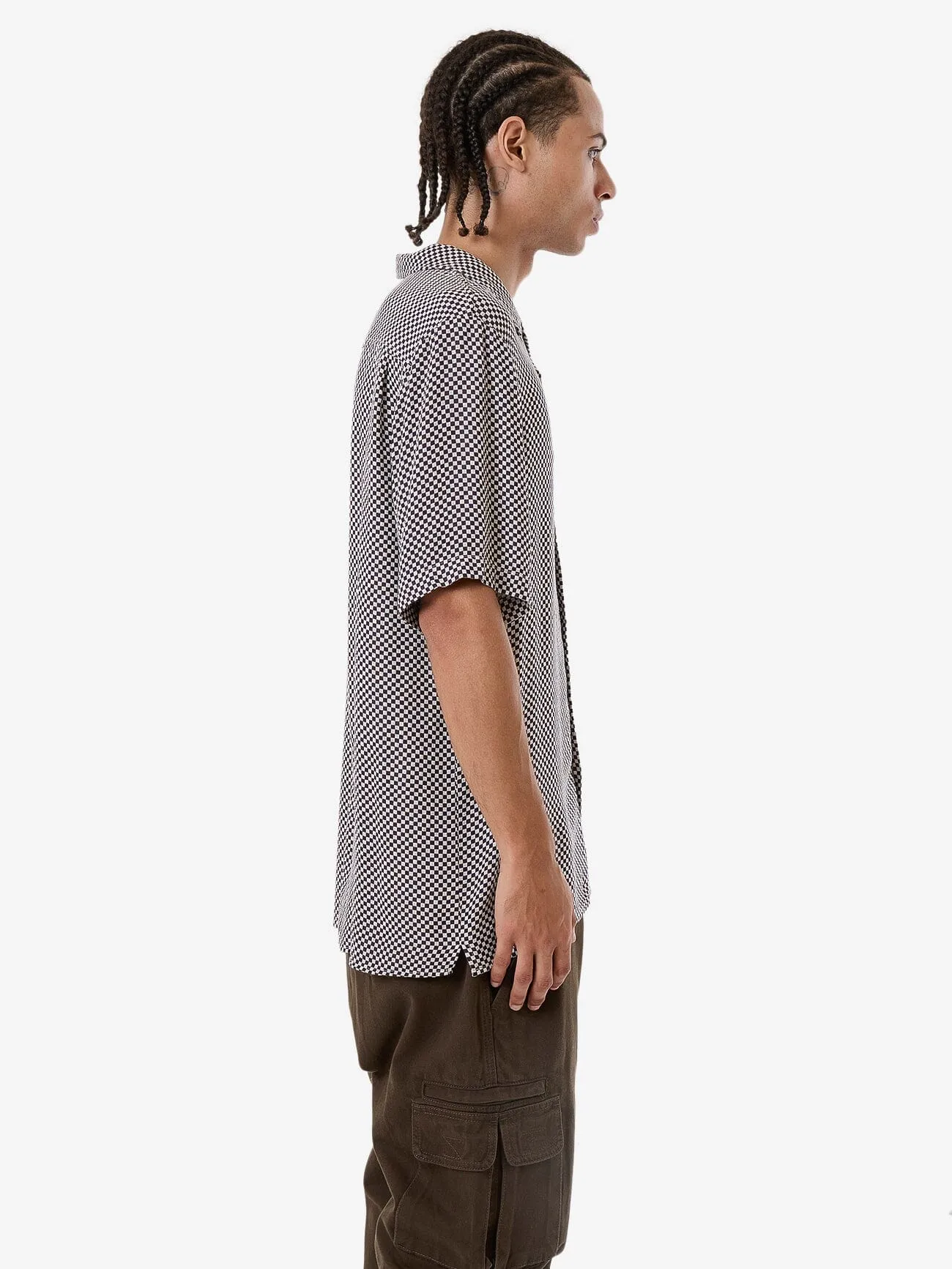 Aalto Bowling Shirt - Heritage White - Purple Pennant