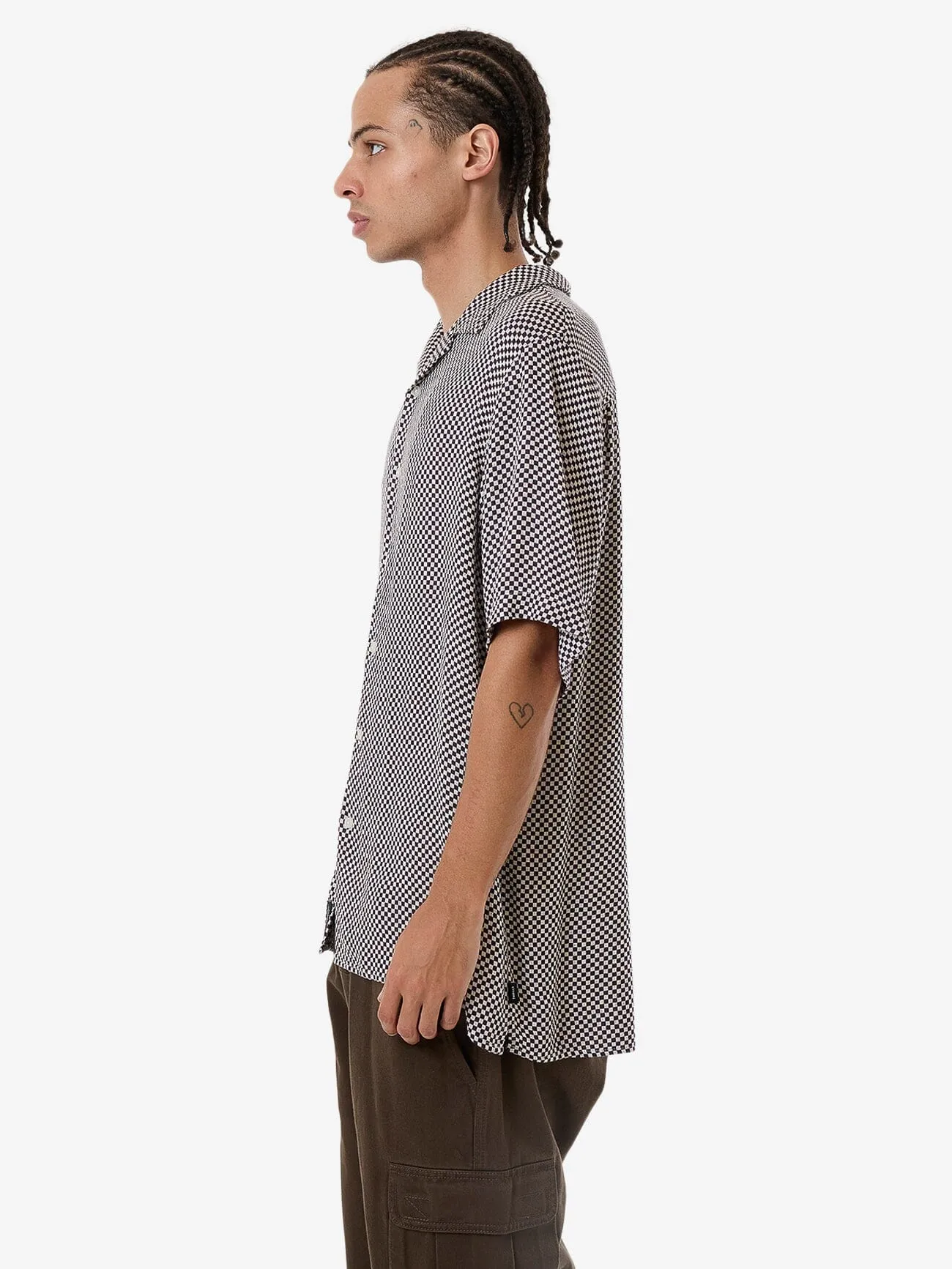 Aalto Bowling Shirt - Heritage White - Purple Pennant