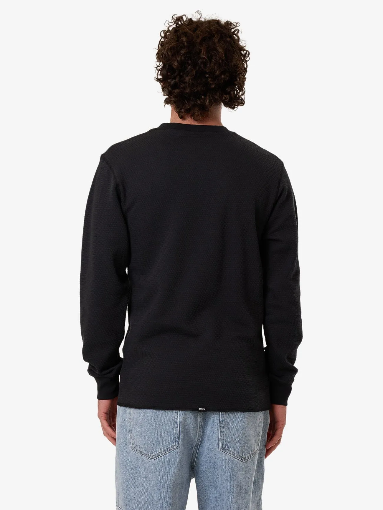 Adapted Waffle Long Sleeve - Faded Black