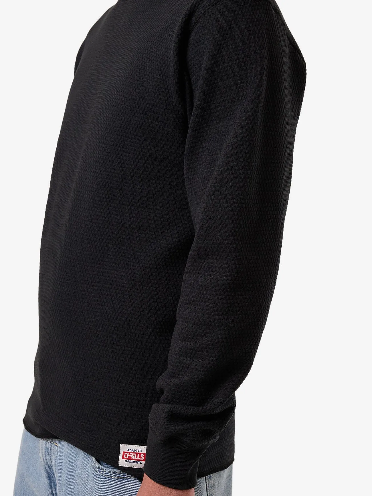 Adapted Waffle Long Sleeve - Faded Black