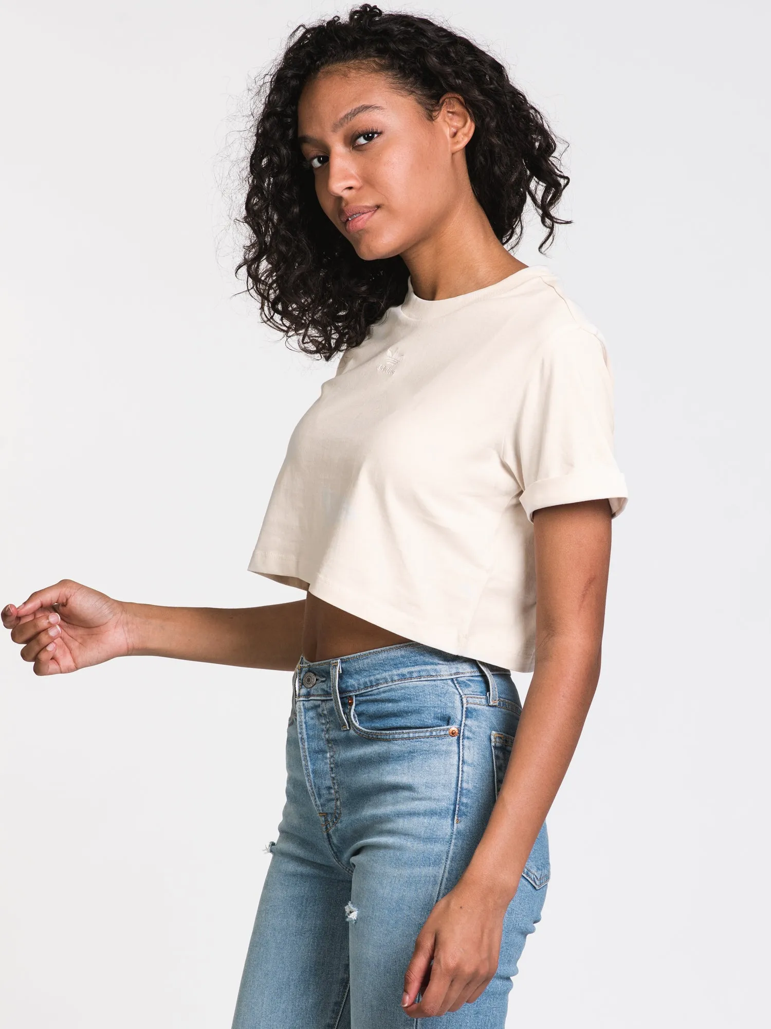 ADIDAS CROPPED LOGO TEE  - CLEARANCE