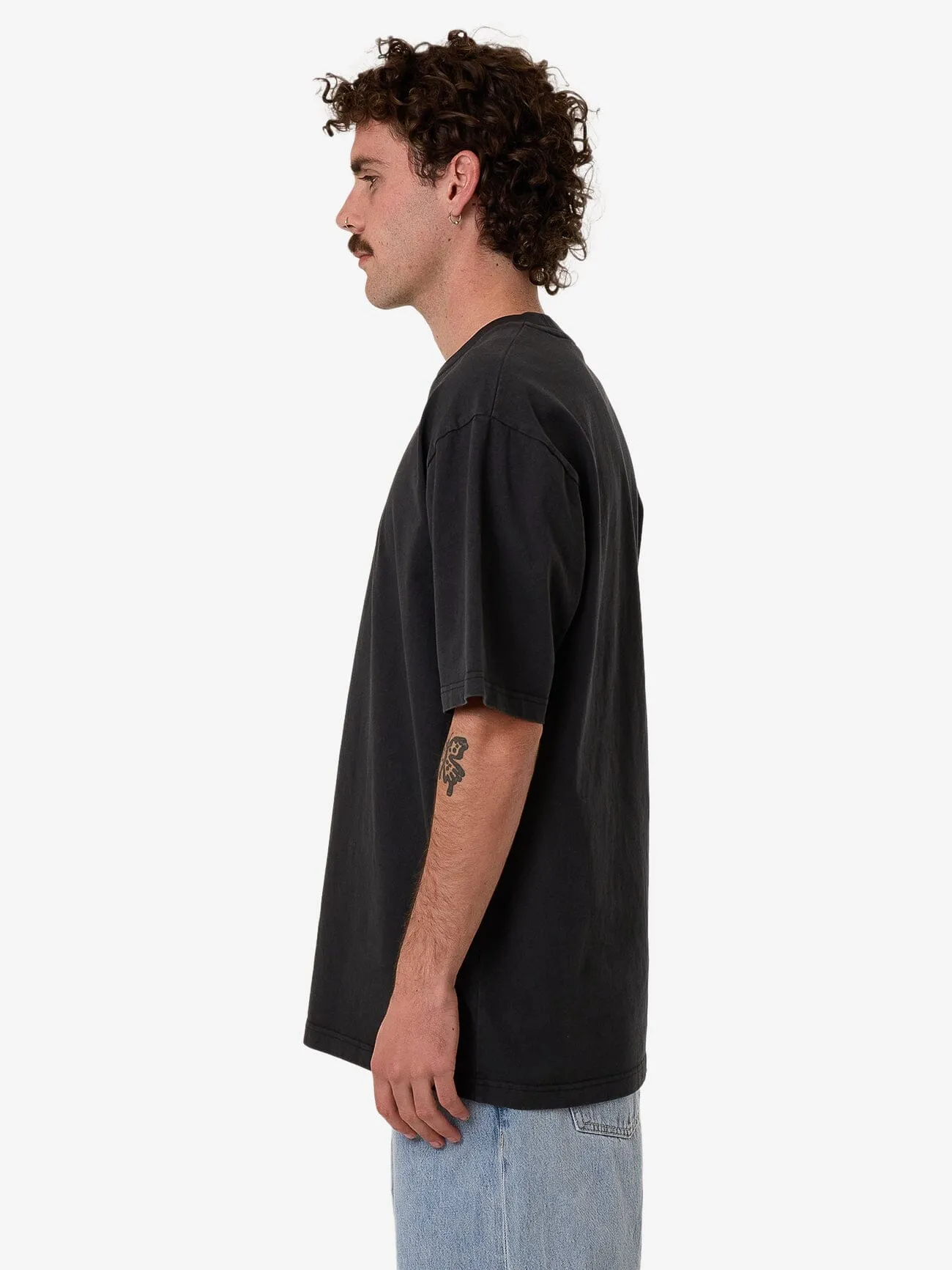 Behind It All Oversize Fit Tee - Pirate Black