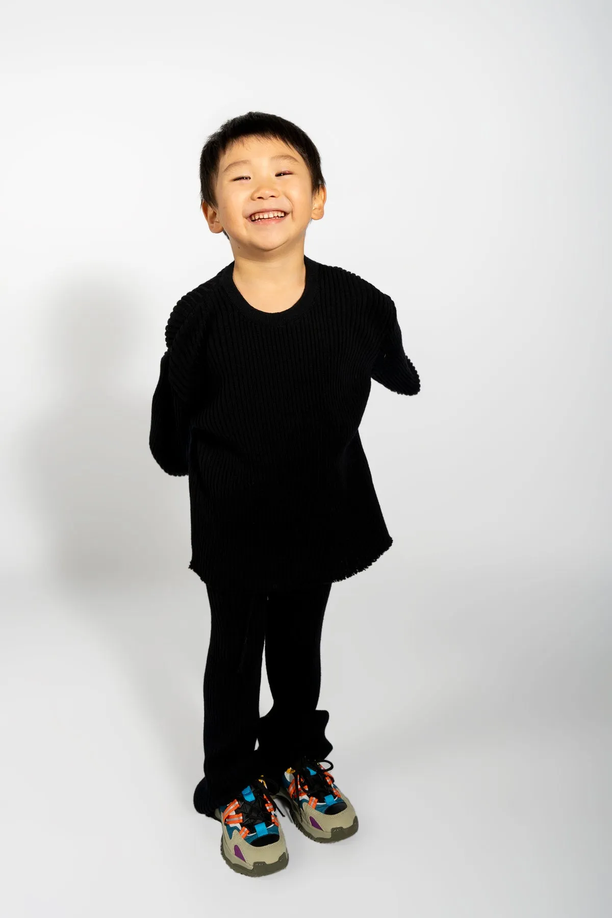 BLACK MERINO KNIT JUMPER