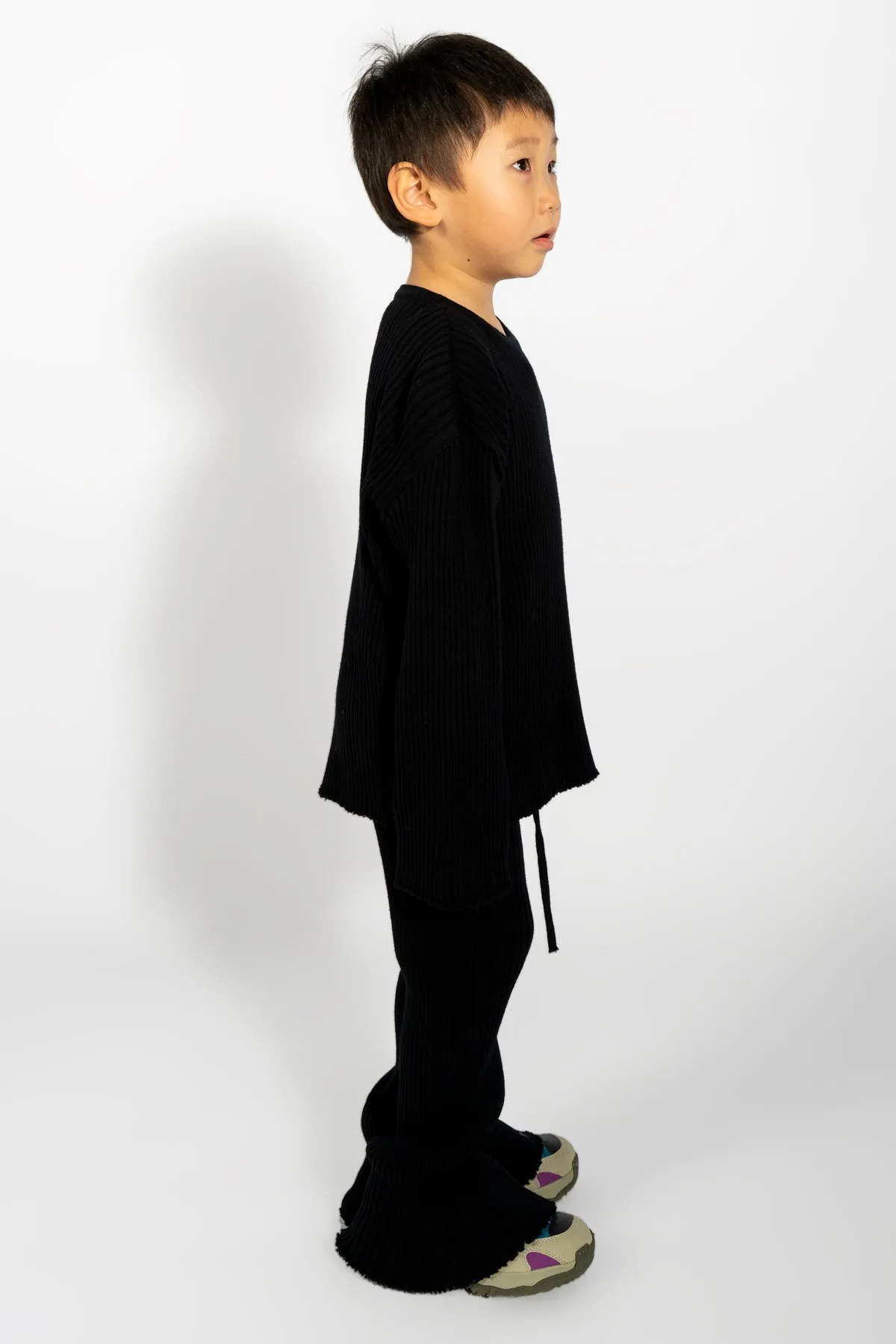 BLACK MERINO KNIT JUMPER