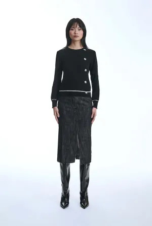 Bow Detail Black Jumper