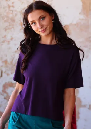 Boxy T-shirt Dark Purple