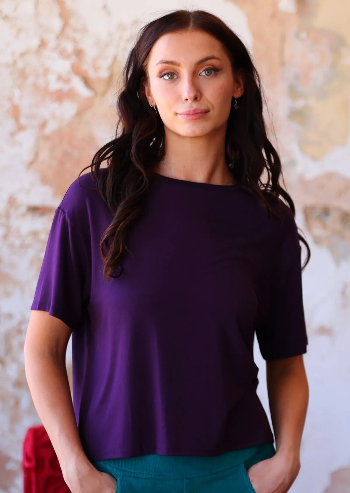 Boxy T-shirt Dark Purple