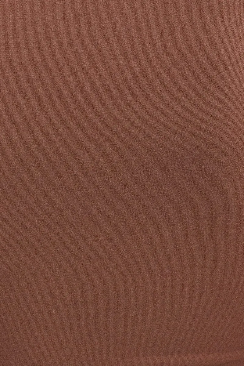 Brown T Shirt Short Sleeve Crew neck
