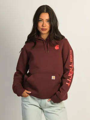 CARHARTT LOGO SLEEVE PULL OVER HOODIE - BARNWOOD