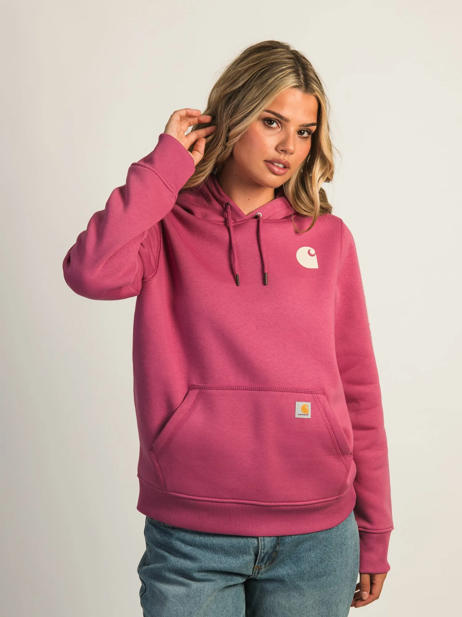 CARHARTT LOGO SLEEVE PULLOVER HOODIE