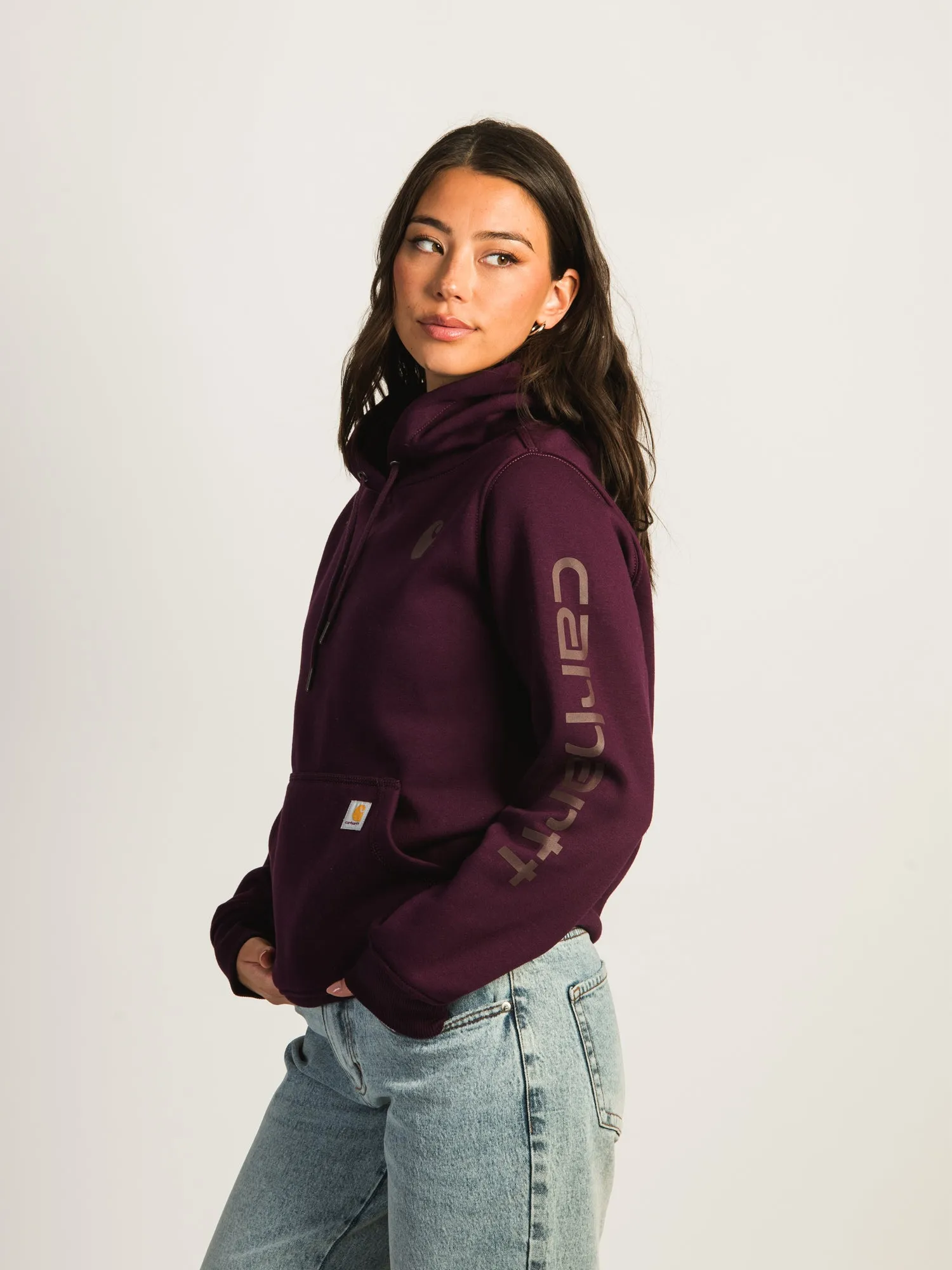 CARHARTT LOGO SLEEVE PULLOVER HOODIE