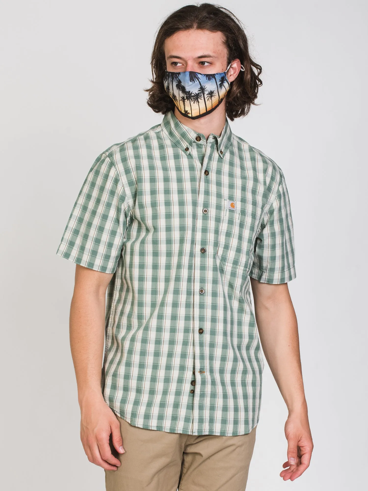 CARHARTT MIDWGHT SHORT SLEEVE PLAID  - CLEARANCE