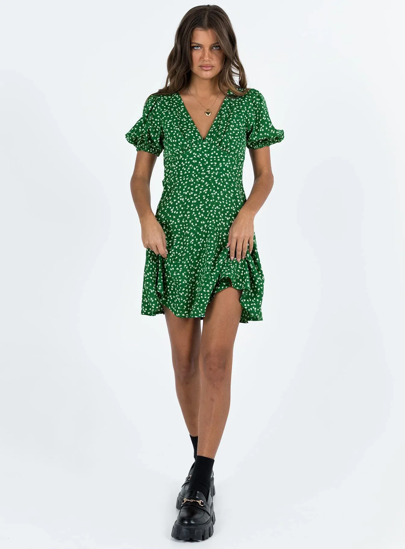 Chalmer Mini Dress Green Floral