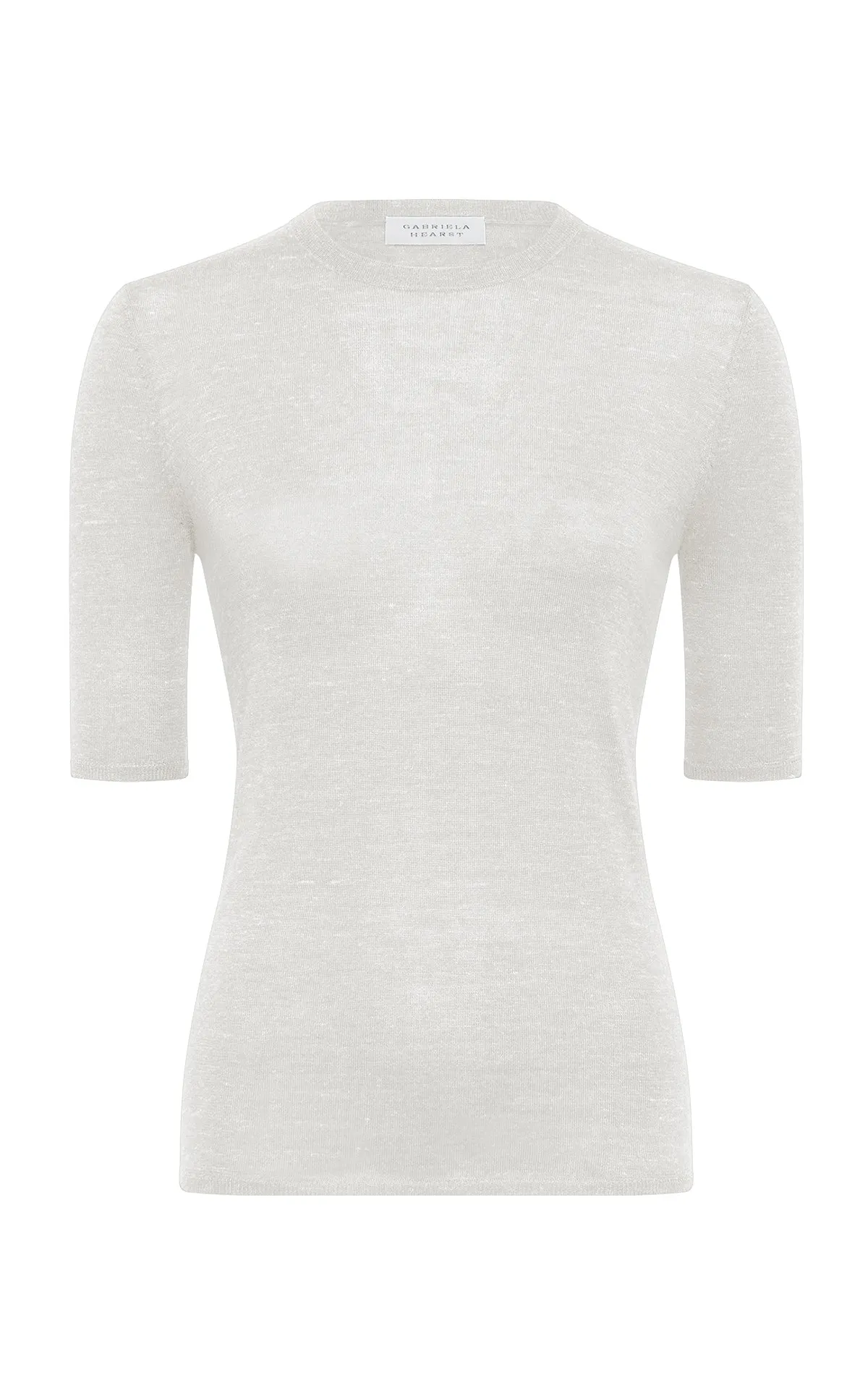 Chryse Knit T-Shirt in Ivory Cashmere Silk with Hemp