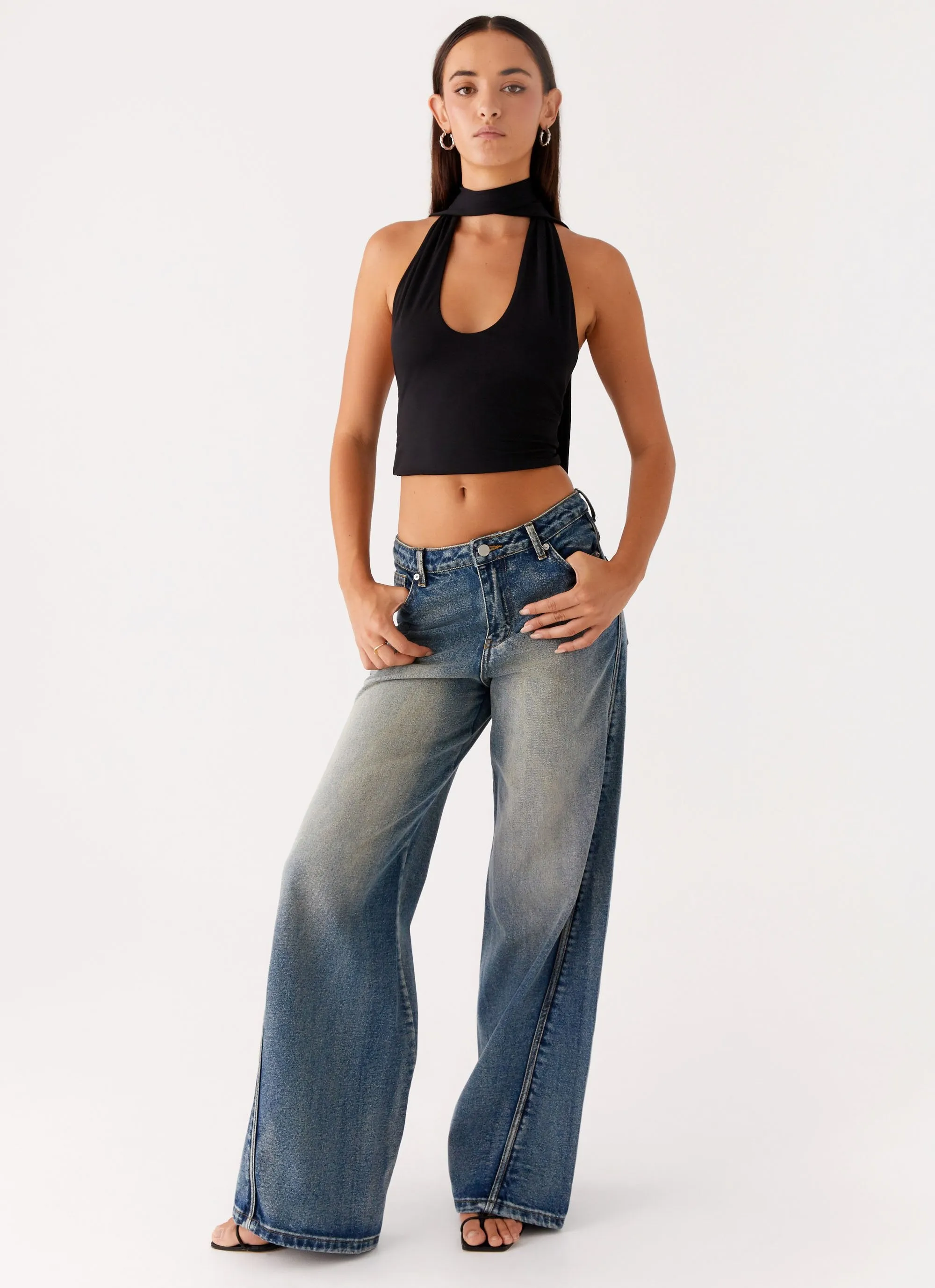 Chrysta Halterneck Top - Black