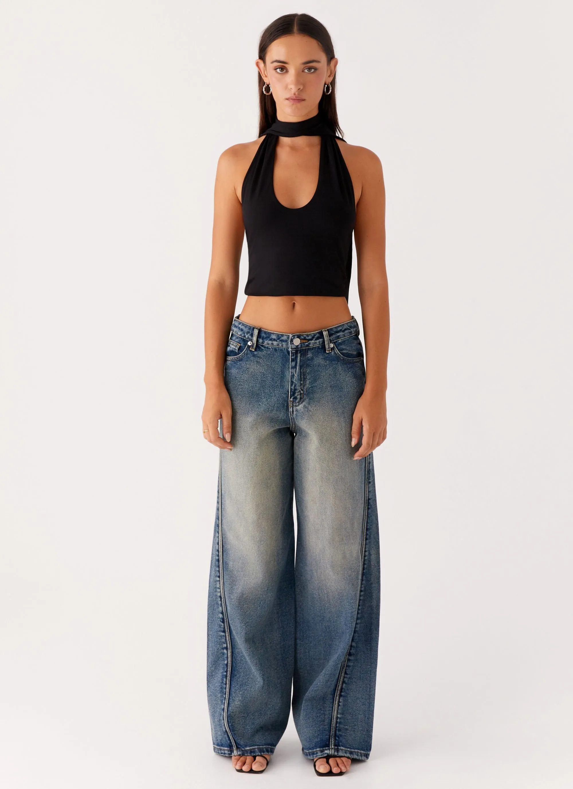 Chrysta Halterneck Top - Black