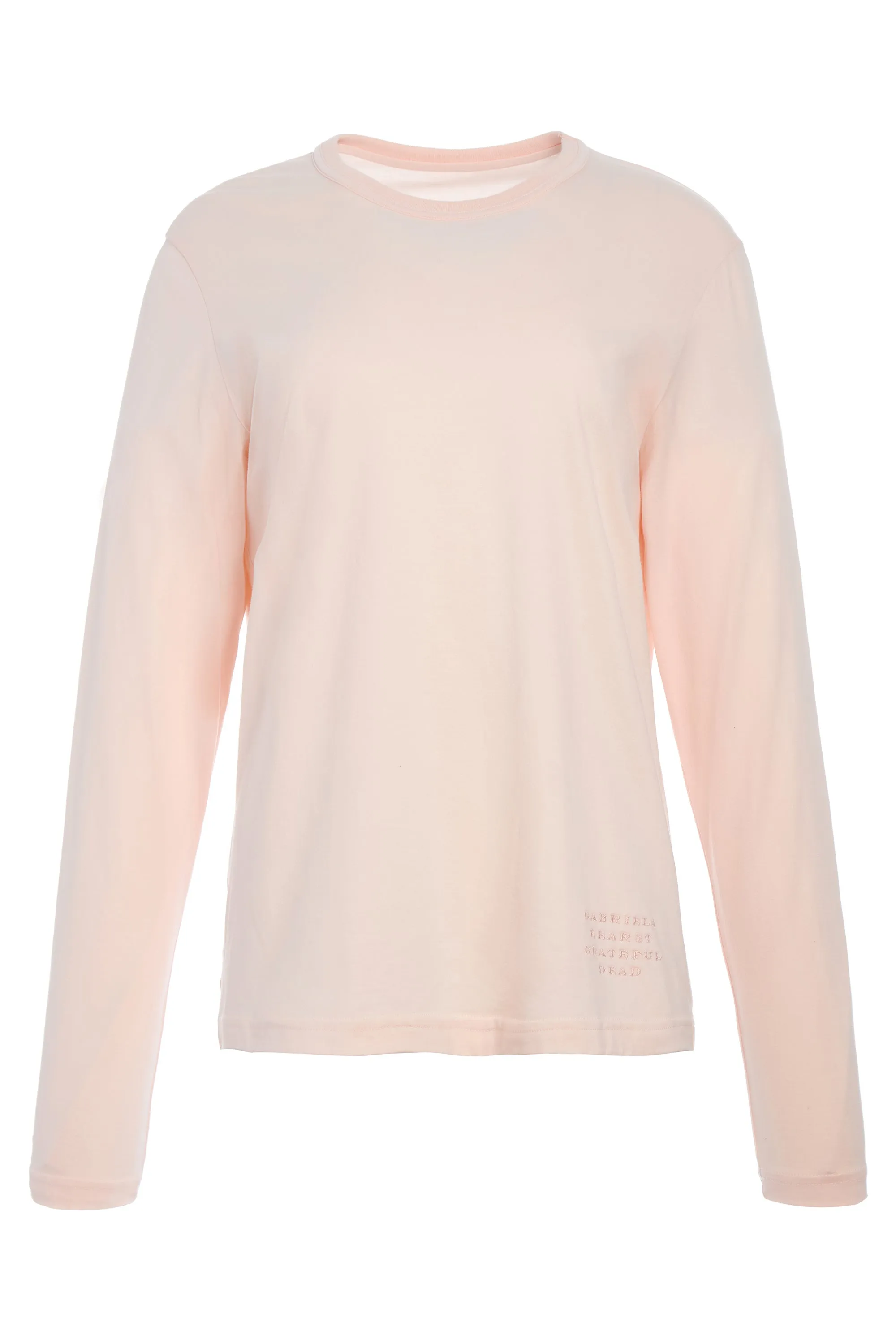 Combe Long Sleeve T-Shirt in Pale Blush Fine Cotton Jersey