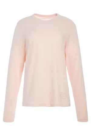 Combe Long Sleeve T-Shirt in Pale Blush Fine Cotton Jersey
