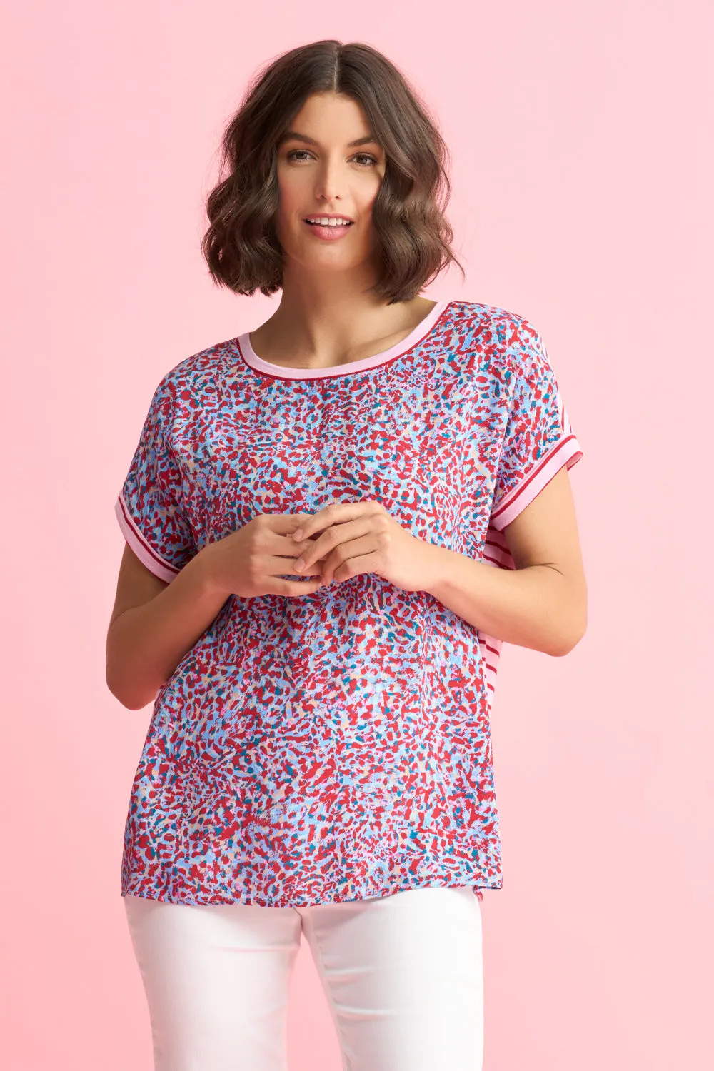 Contrast Print T-Shirt - Multi Abstract Print