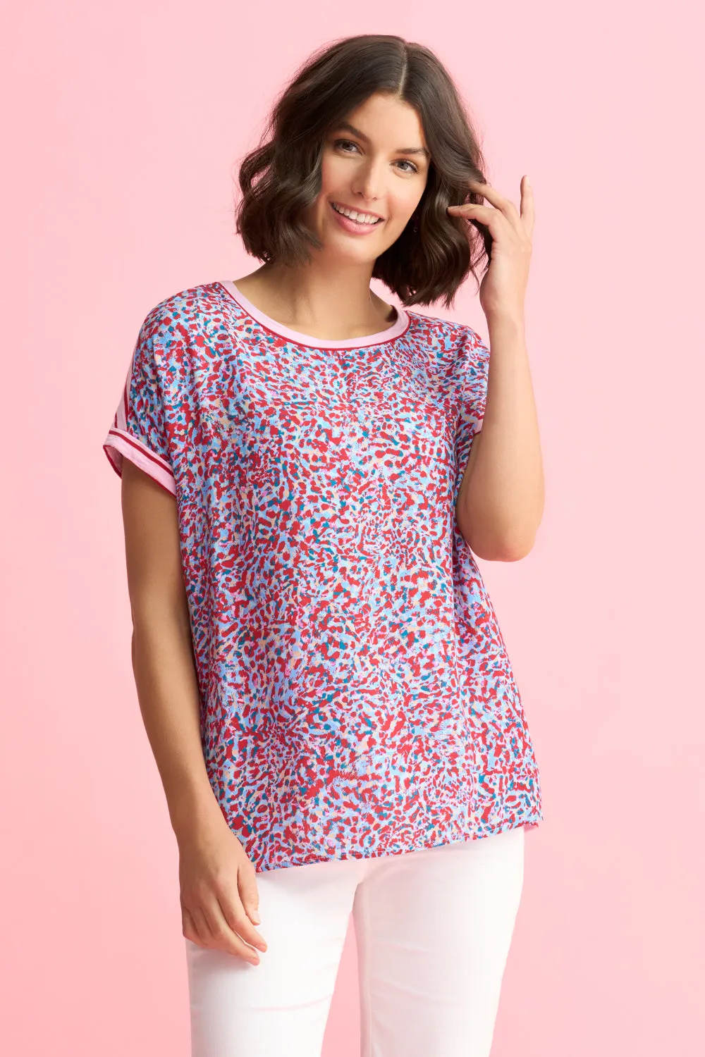Contrast Print T-Shirt - Multi Abstract Print