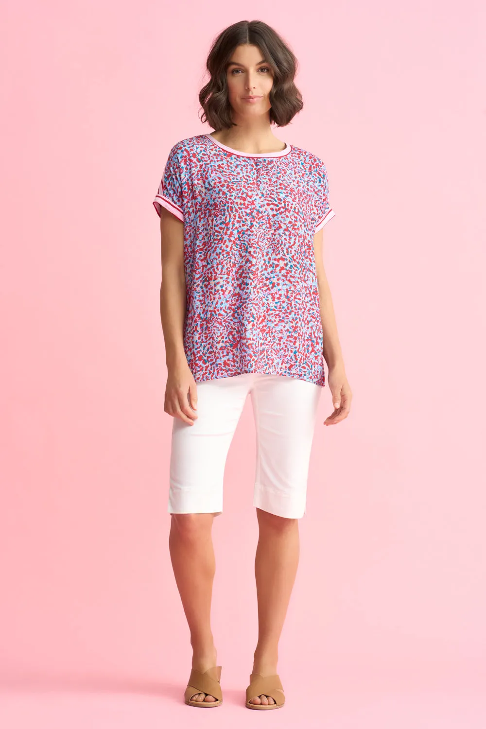 Contrast Print T-Shirt - Multi Abstract Print