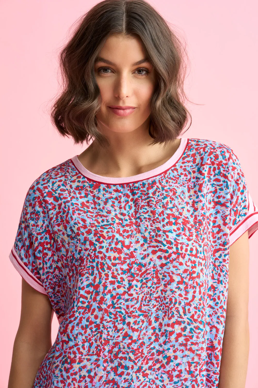 Contrast Print T-Shirt - Multi Abstract Print