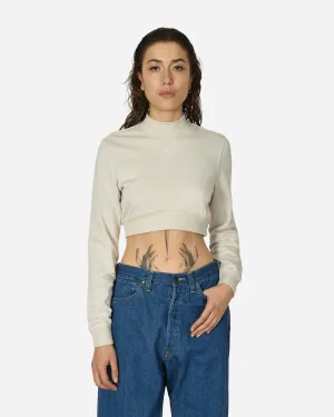 Crewneck Cropped French Terry Top Light Orewood Brown