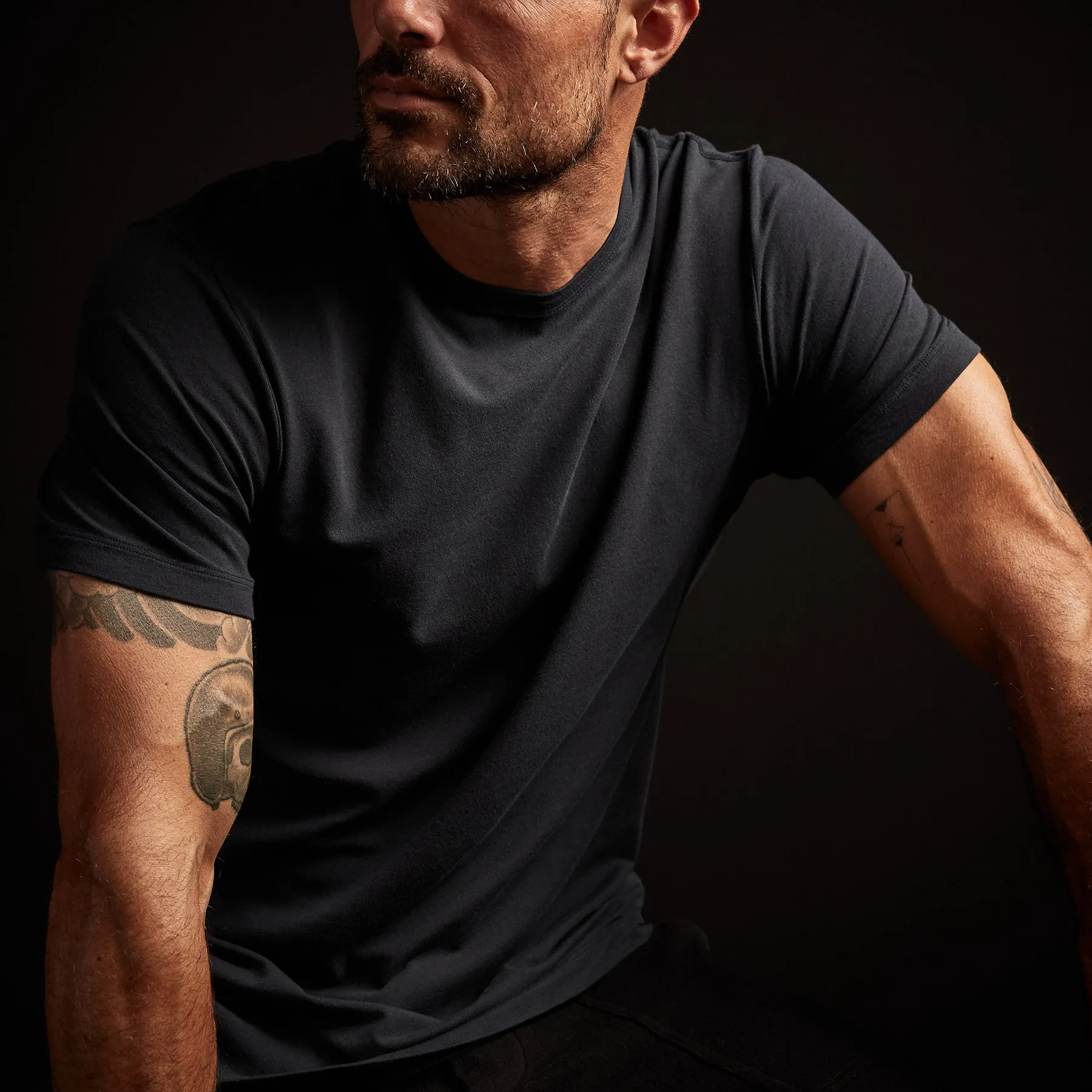 Elevated Lotus Jersey Lounge Tee - French Navy
