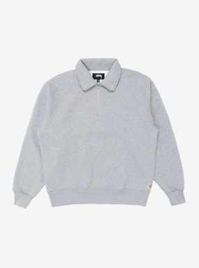 Fleece Raglan Zip Mock Grey Heather