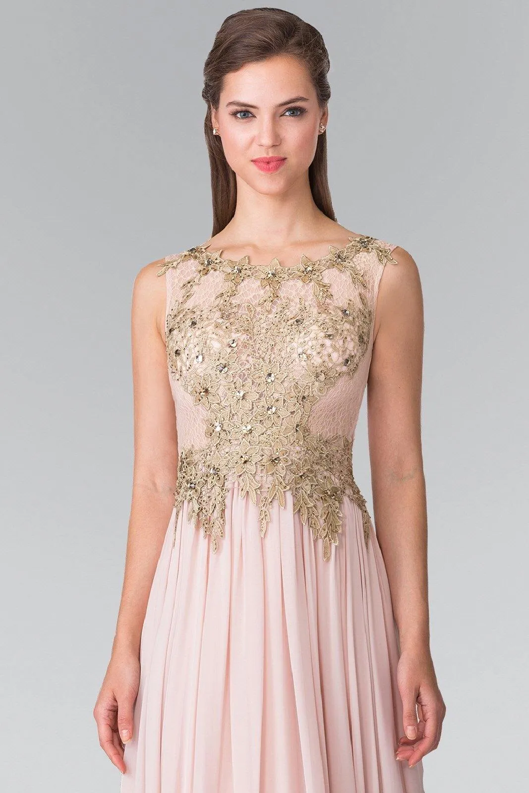Flower Lace Chiffon Long Prom Dress