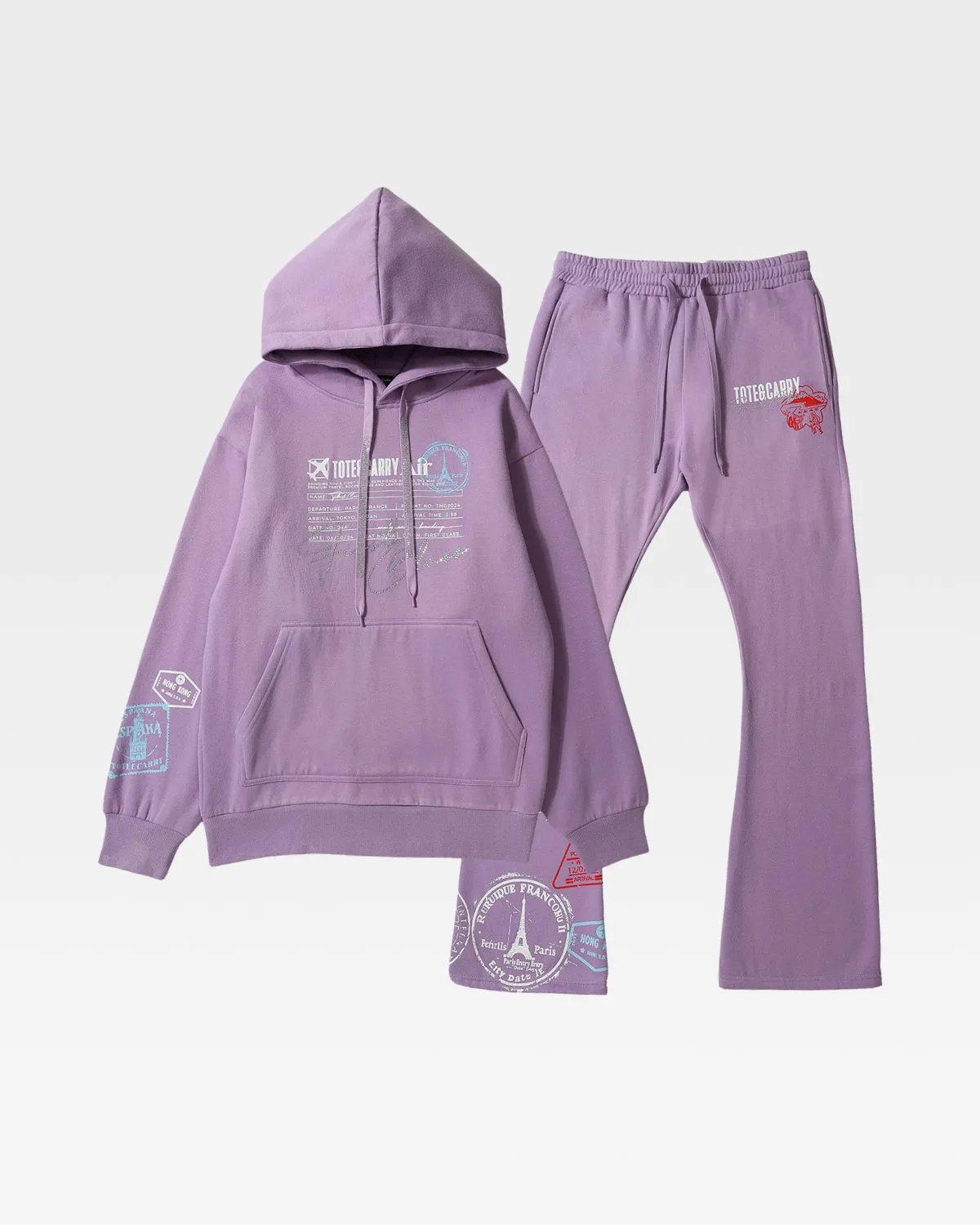 Globetrotter Tracksuit & Beanie Scarf Set in Purple