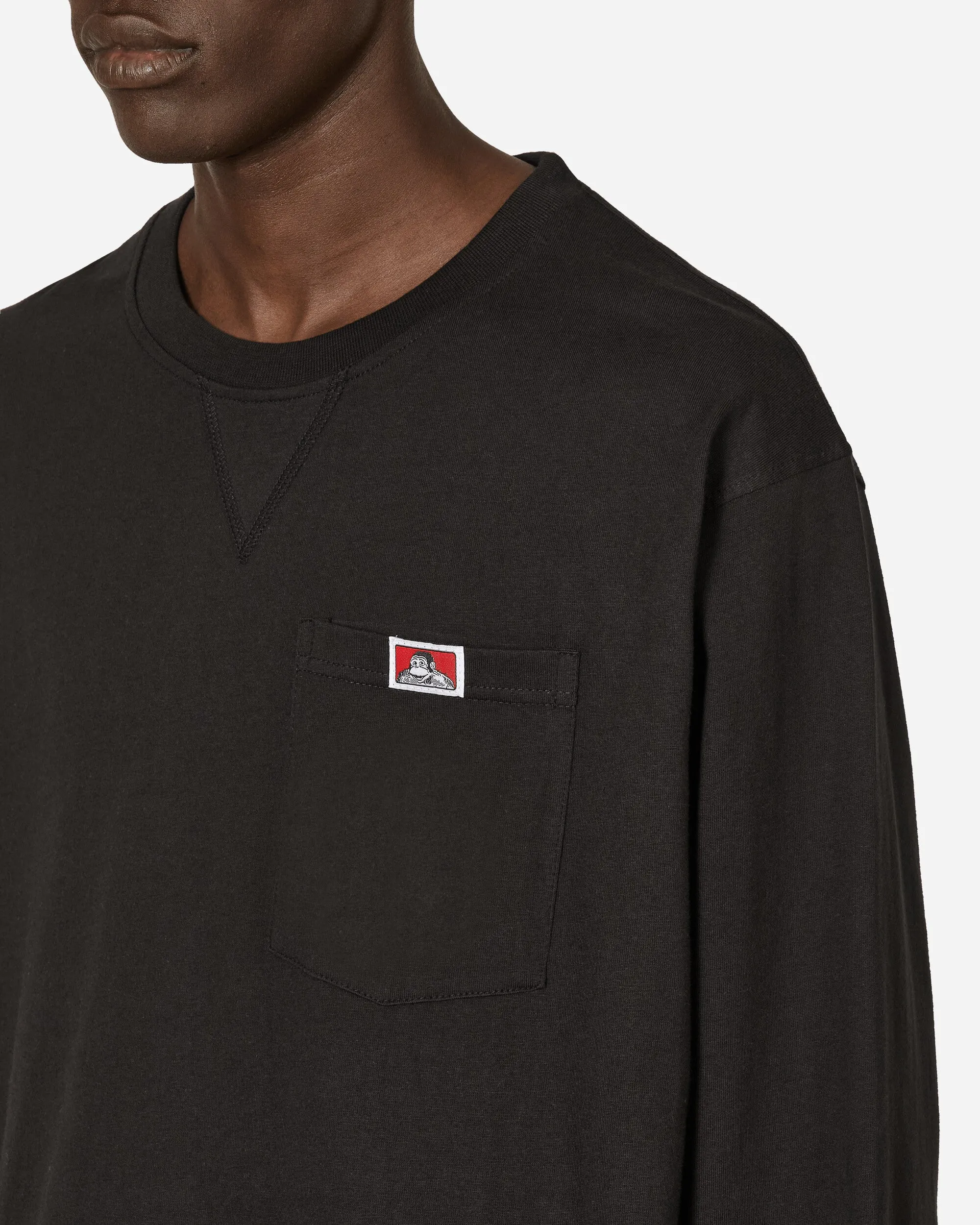 Heavy Duty Classic Label Pocket Longsleeve T-Shirt Black