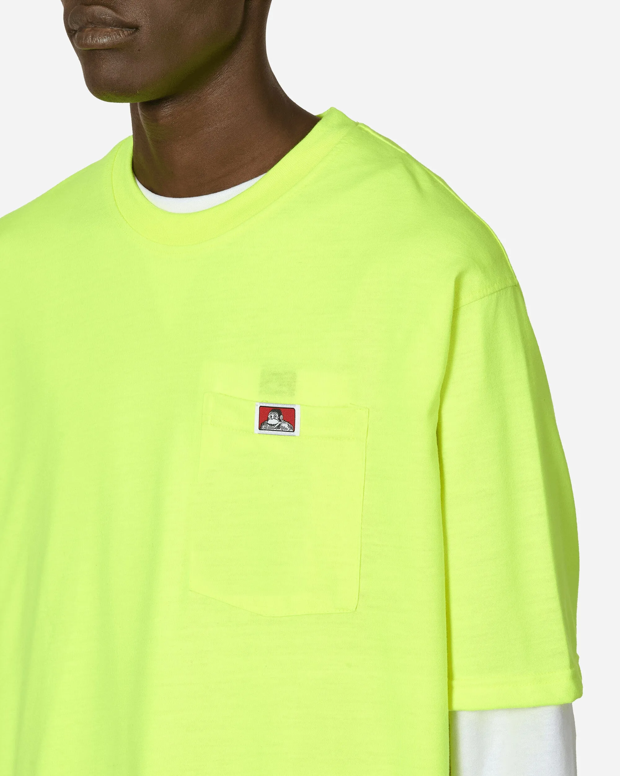 Heavy Duty Classic Label Pocket T-Shirt Hi Vis Green