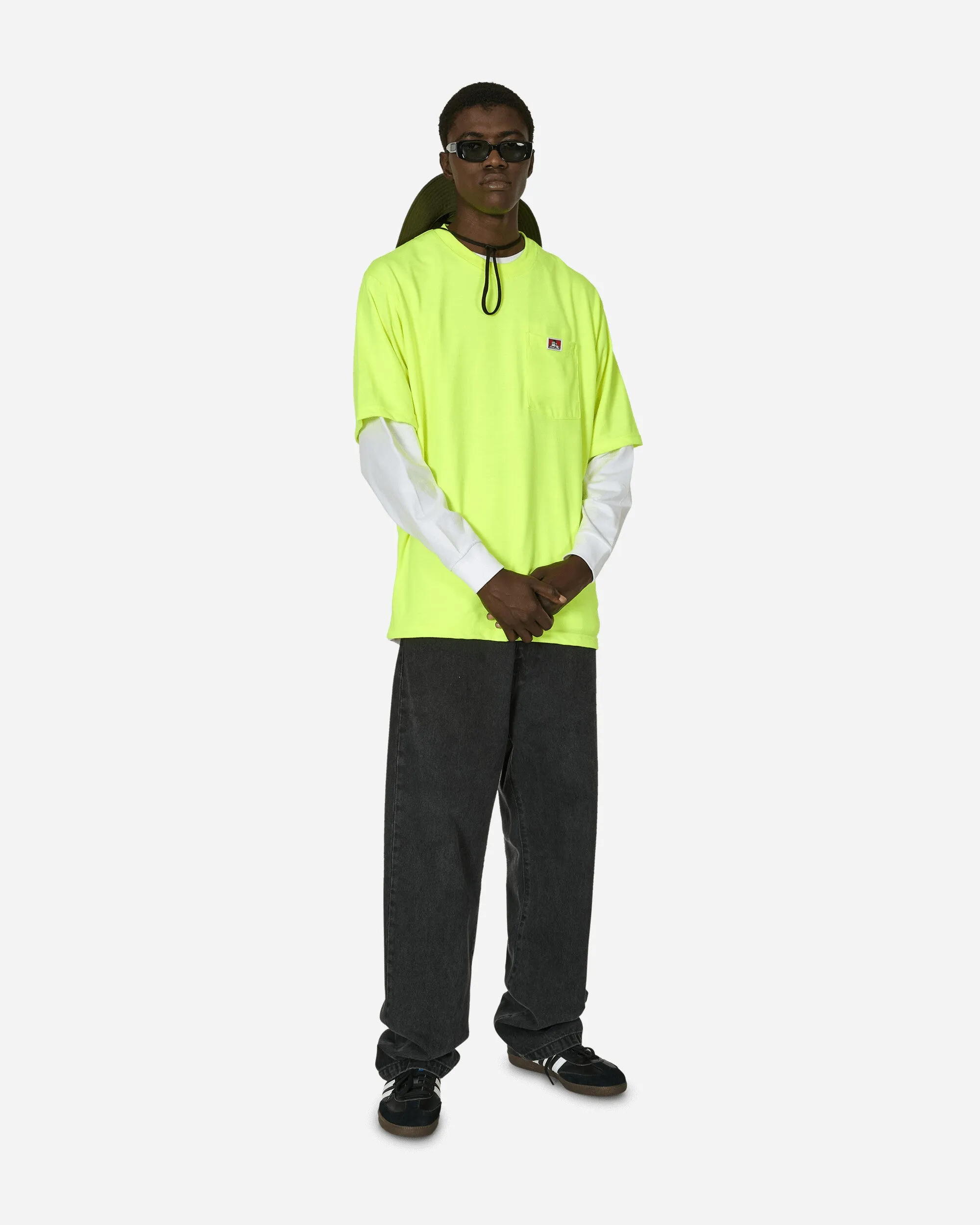 Heavy Duty Classic Label Pocket T-Shirt Hi Vis Green
