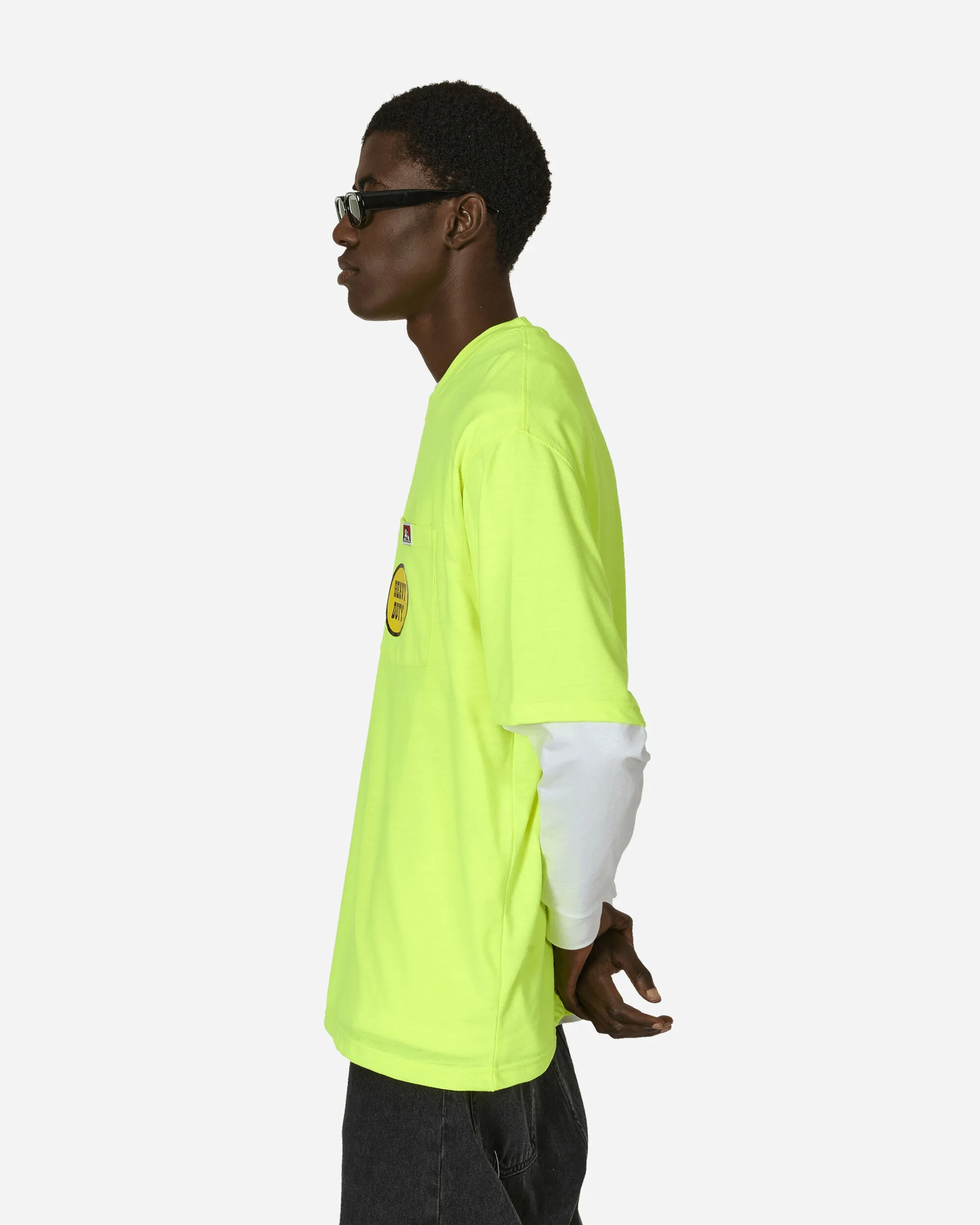 Heavy Duty Classic Label Pocket T-Shirt Hi Vis Green