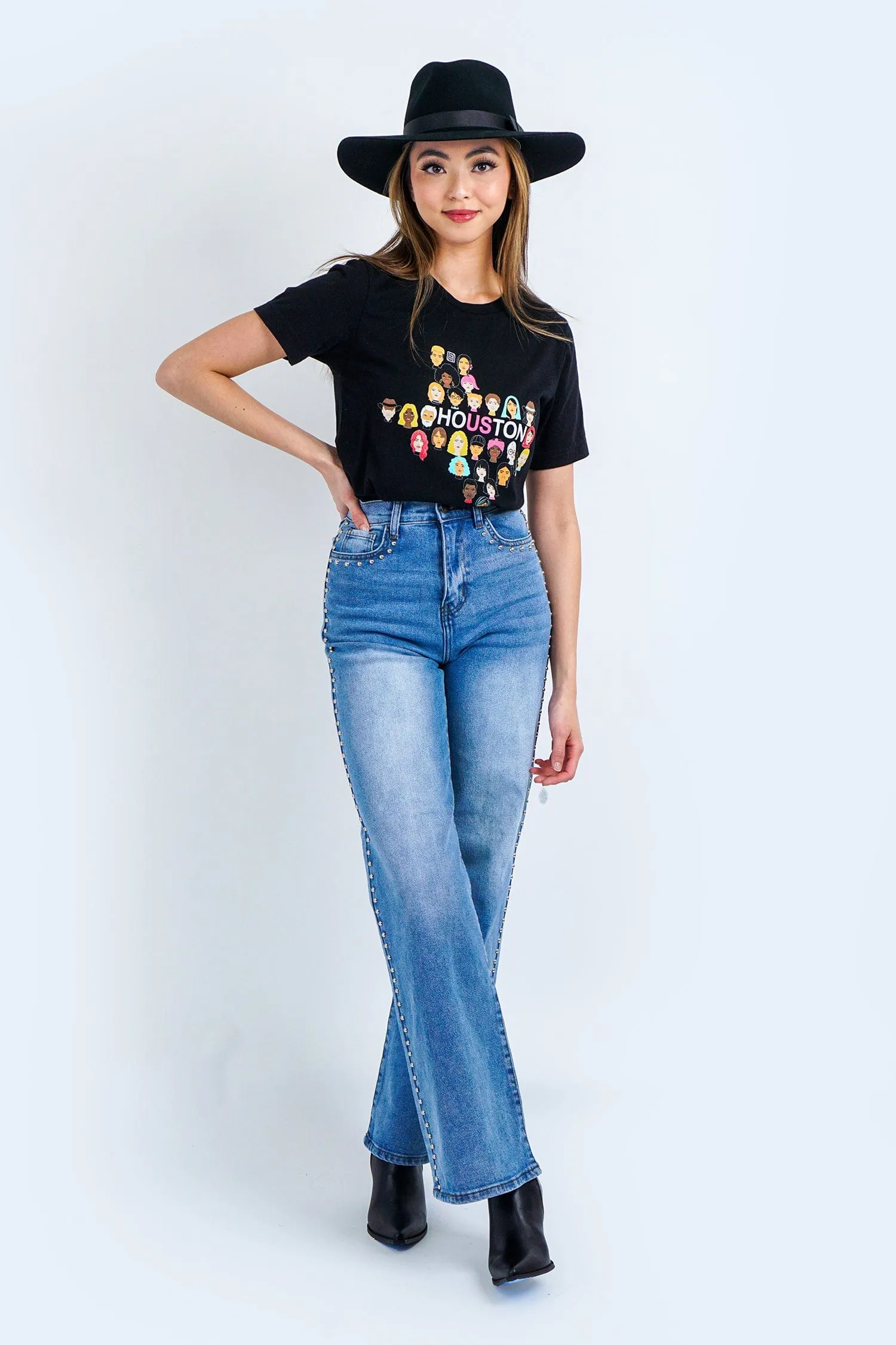 Houston Us T-Shirt in Black