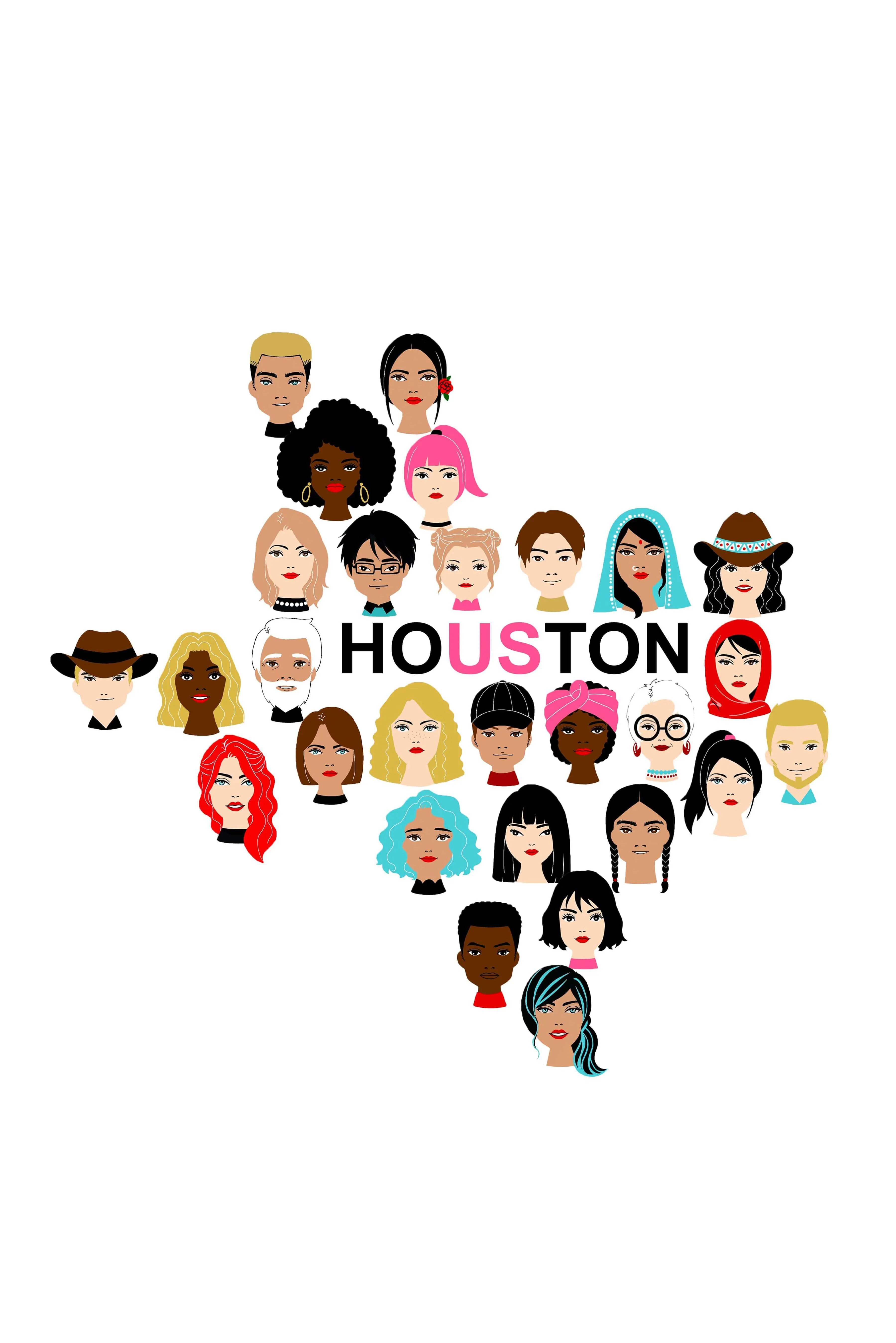 Houston Us T-Shirt in Black