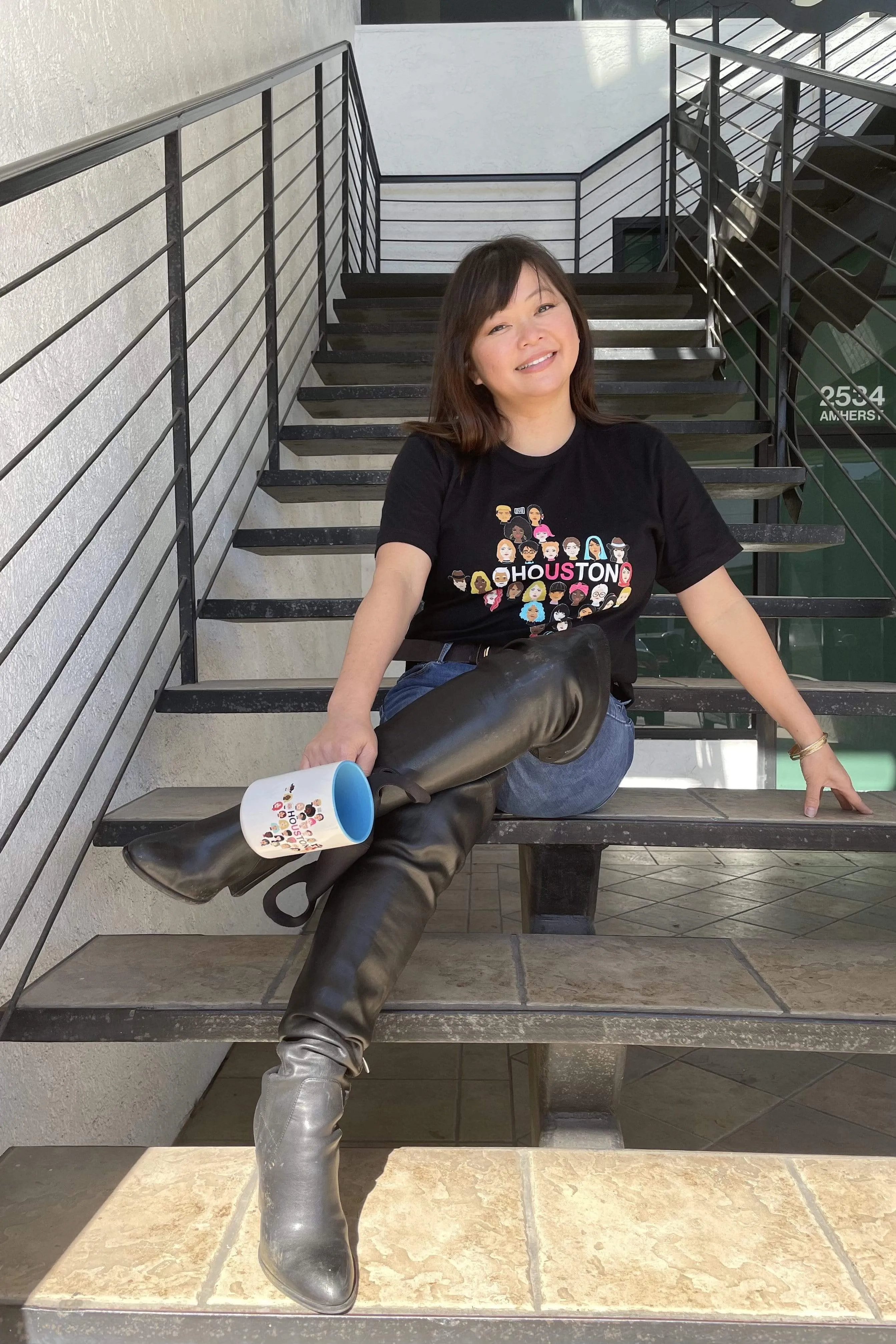 Houston Us T-Shirt in Black