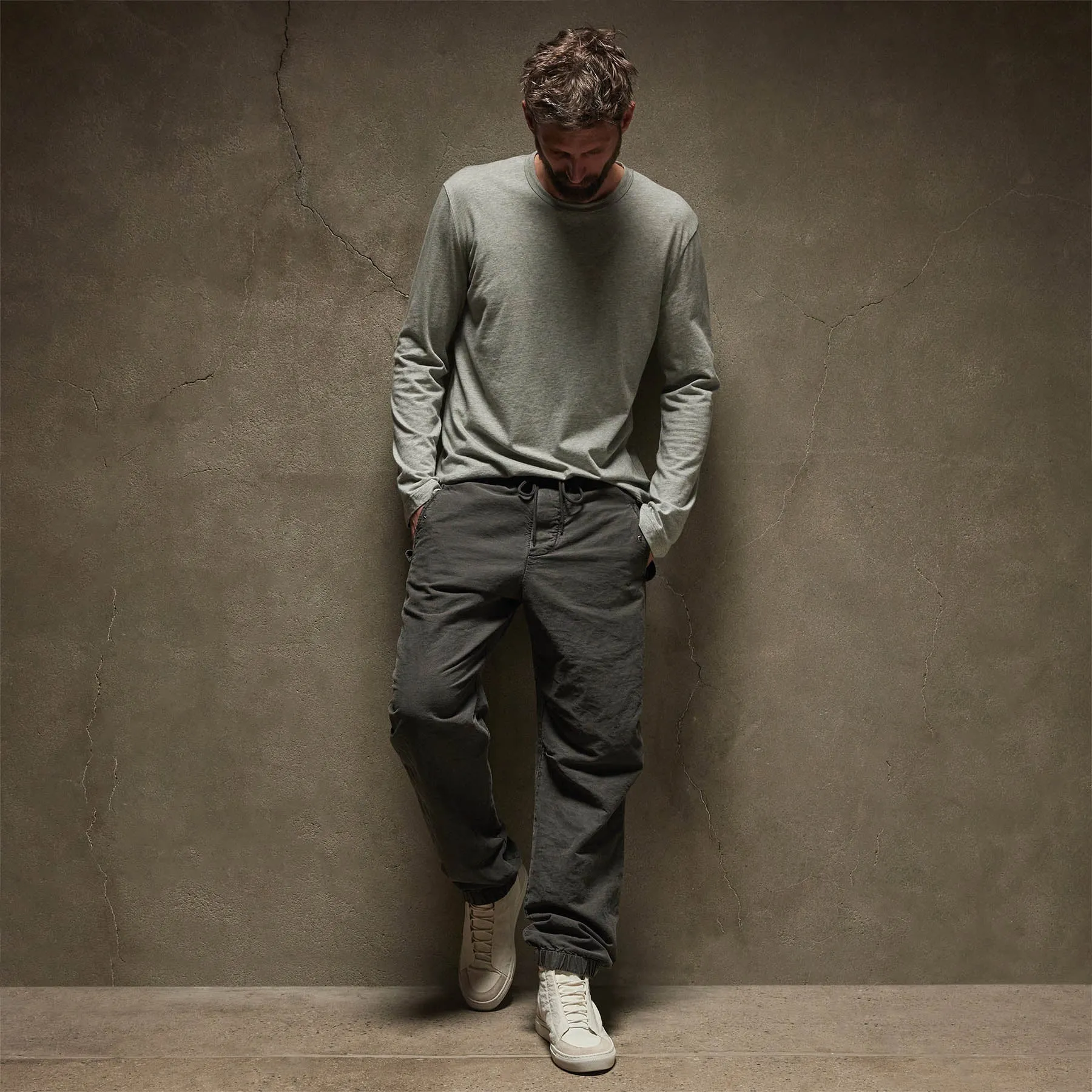 Long Sleeve Crew Neck - Heather Grey