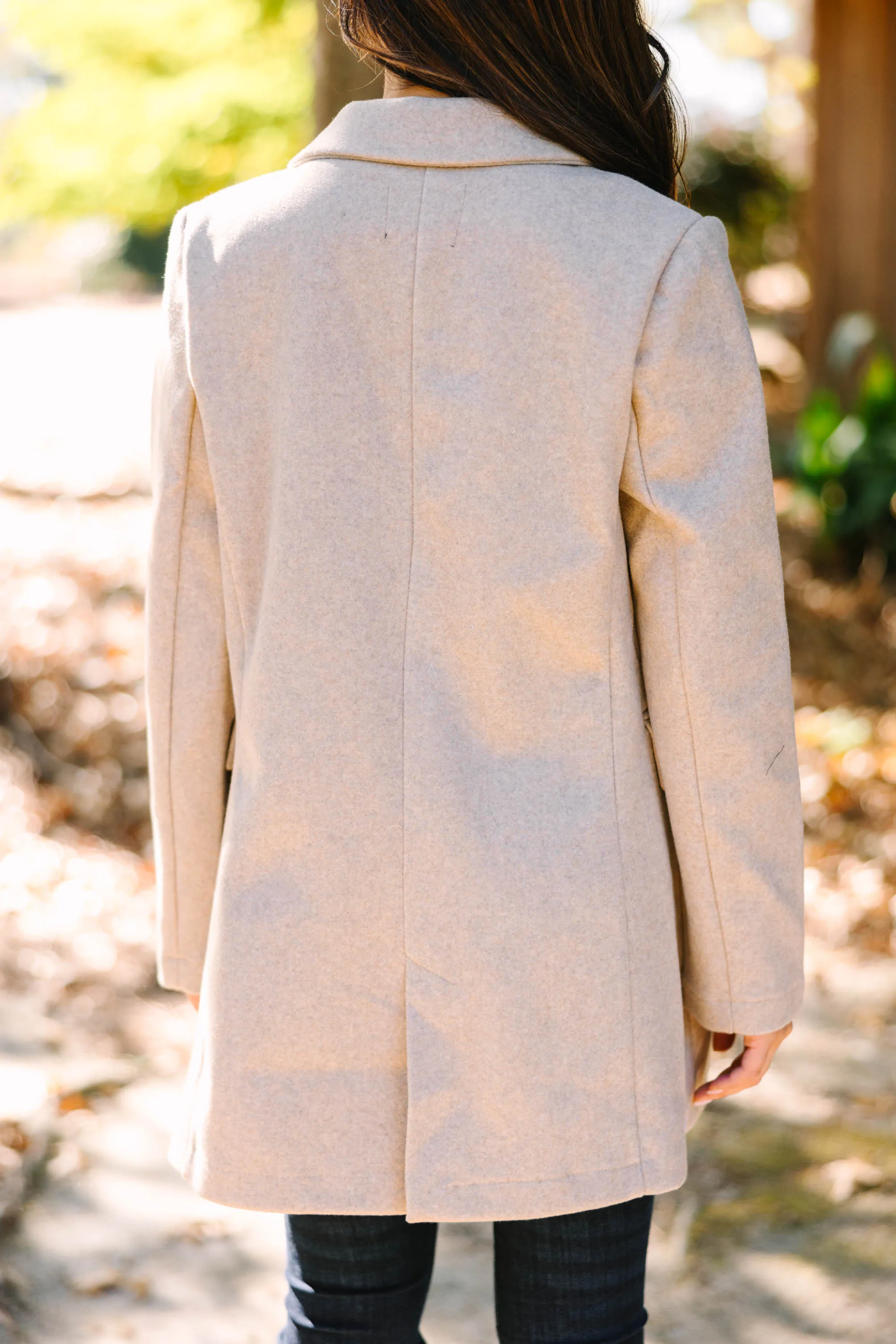 Looking Out Oatmeal Brown Fleece Coat