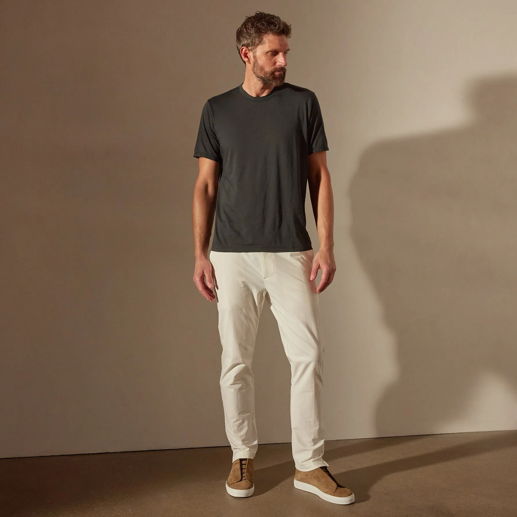 Luxe Lotus Jersey Tee - Carbon
