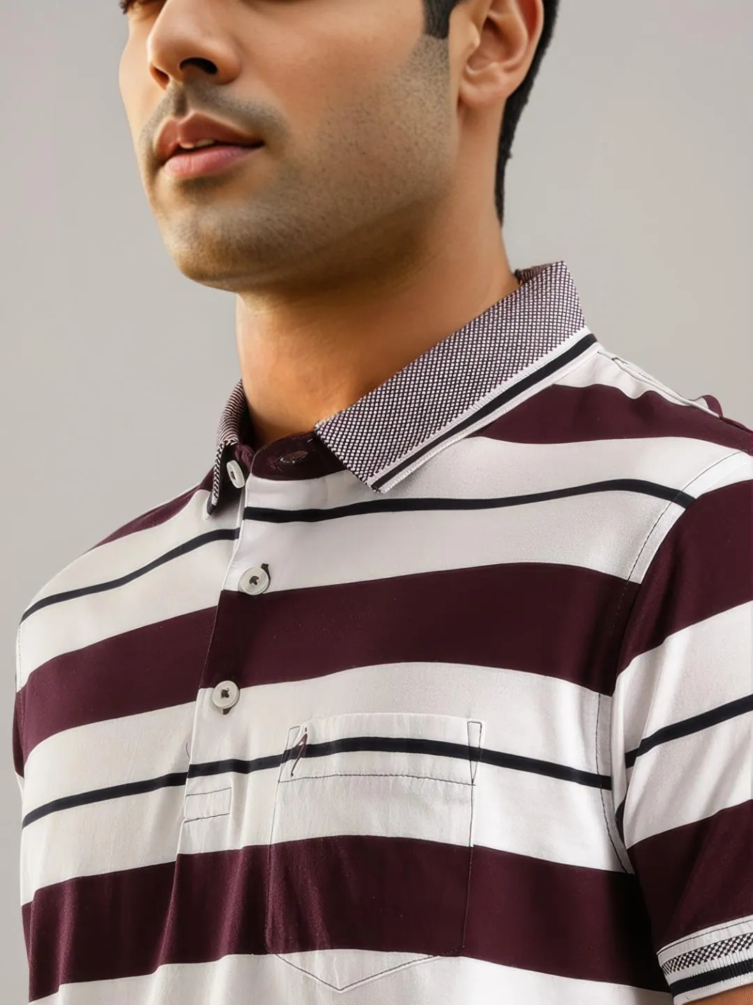 Men Striped Polo T-Shirt