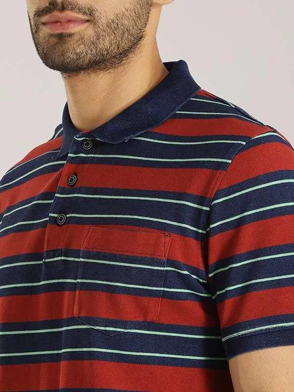 Men Striped Polo T-Shirt