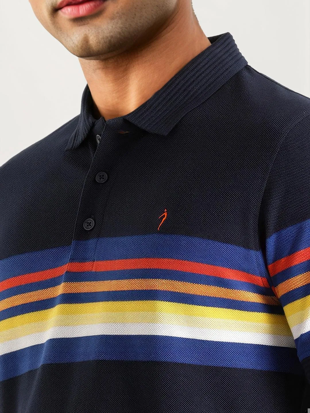 Men Striped Polo T-Shirt