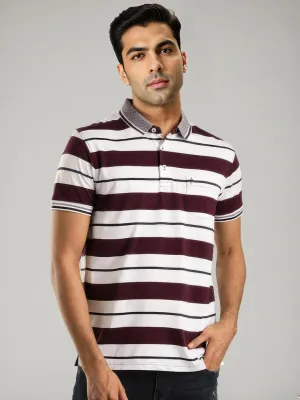 Men Striped Polo T-Shirt