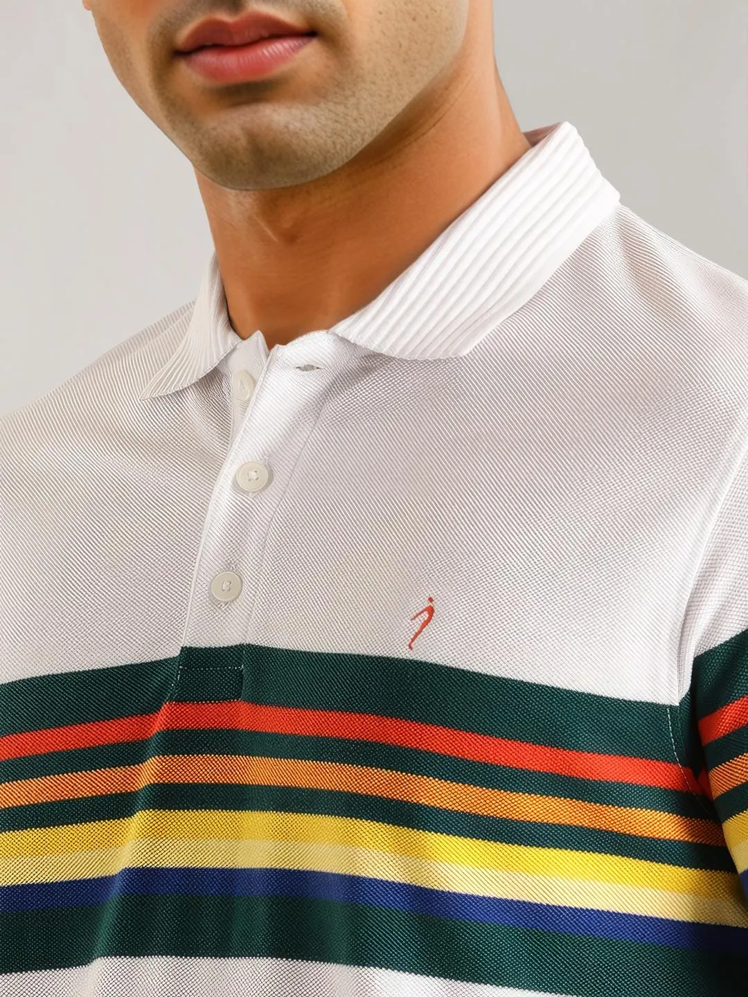 Men Striped Polo T-Shirt