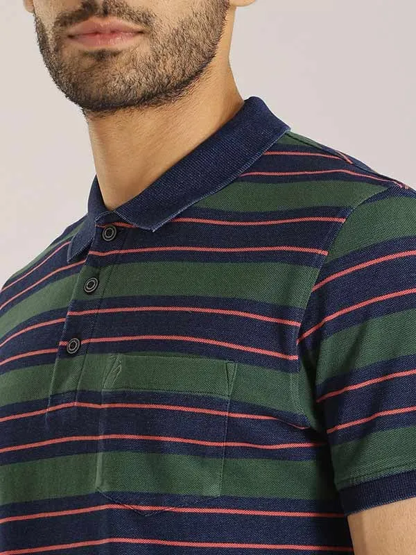 Men Striped Polo T-Shirt